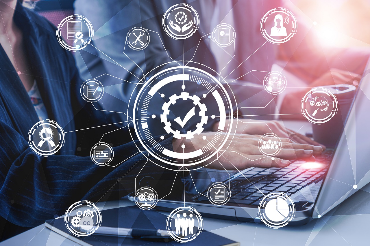 A production management system will allow the job to progress through the Sales Orders, Purchasing, Planning, Shop Floor, Quality, Financial and Management stages